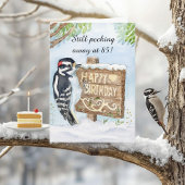 Happy 85th Birthday Downy Woodpecker カード