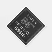 HAPPY 86th誕生日;アールデコスタイル;名前をカスタムする スタンダードランチョンナプキン (角)