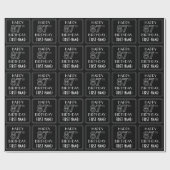 HAPPY 87th誕生日、アールデコスタイル(名前をカスタムする付き) ラッピングペーパー (フラット)