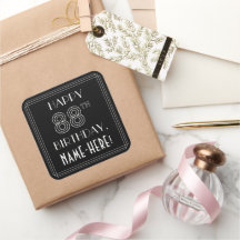 HAPPY 88th誕生日;アールデコスタイル;名前をカスタムする