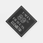 HAPPY 89th誕生日;アールデコスタイル;名前をカスタムする スタンダードランチョンナプキン (角)