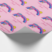 Happy 8th誕生日Rainbow nameカスタマイズ可能 ラッピングペーパー (角)