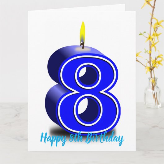 Happy 8th Birthday カード (黄色い花)