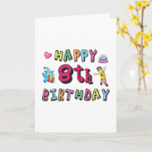 Happy 8th Birthday. 8 year b-day surprise カード (黄色い花)