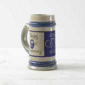 Happy 9結婚th Anniversary Gift ビールジョッキ (正面左)