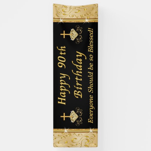 Happy 90パーソナライズされたth誕生日バナーfor Her 横断幕 (縦)