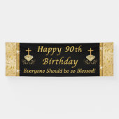 Happy 90パーソナライズされたth誕生日バナーfor Her 横断幕 (横)
