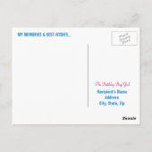 Happy 90誕生日マイルストーンポストカード – 青 ポストカード (裏面)