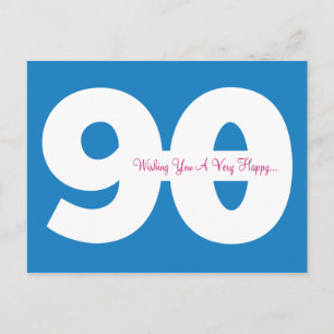 Happy 90誕生日マイルストーンポストカード – 青 ポストカード