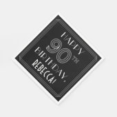 HAPPY 90th誕生日;アールデコスタイル;名前をカスタムする スタンダードランチョンナプキン (角)
