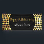 Happy 90th Birthday Banner Black and Gold Glitter 横断幕<br><div class="desc">Happy 90th Birthday Banner for women or man. Black and Gold Glitter Birthday Party Banner. Gold Glitter Confetti. Black and White Stripes. Printable Digital. For further customization,  please click the "Customize it" button and use our design tool to modify this template.</div>
