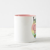 Happy 90th Birthday (roze) ツートーンマグカップ (中央)