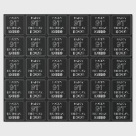 HAPPY 91ST誕生日、アールデコスタイル(名前をカスタムする付) ラッピングペーパー