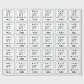 HAPPY 91ST誕生日;アールデコスタイル;名前をカスタムする ラッピングペーパー (フラット)