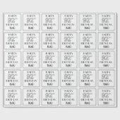 HAPPY 92nd誕生日;アールデコスタイル;名前をカスタムする ラッピングペーパー (フラット)