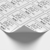 HAPPY 92nd誕生日;アールデコスタイル;名前をカスタムする ラッピングペーパー (角)