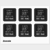 HAPPY 93rd誕生日;アールデコスタイル;名前をカスタムする スクエアシール (シート)