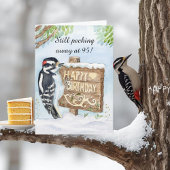 Happy 95th Birthday Downy Woodpecker カード