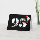 Happy 95th Birthday On Black With Balloons カード (正面)
