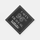 HAPPY 96th誕生日;アールデコスタイル;名前をカスタムする スタンダードランチョンナプキン (角)