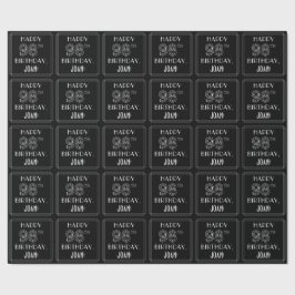 HAPPY 98th誕生日、アールデコスタイル(名前をカスタムする付き) ラッピングペーパー