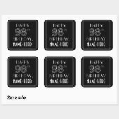 HAPPY 98th誕生日;アールデコスタイル;名前をカスタムする スクエアシール (シート)