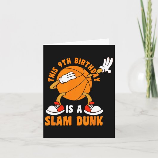 Happy 9 Birthday 9 Year Old Dab Bysketbyll 9th Bir カード (正面)