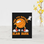 Happy 9 Birthday 9 Year Old Dab Bysketbyll 9th Bir カード (黄色い花)