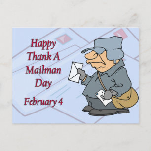 Happy a Mailman 感謝してい Day 2月4日 ポストカード