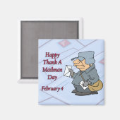 Happy a Mailman 感謝してい Day 2月4日 マグネット (正面/裏面)