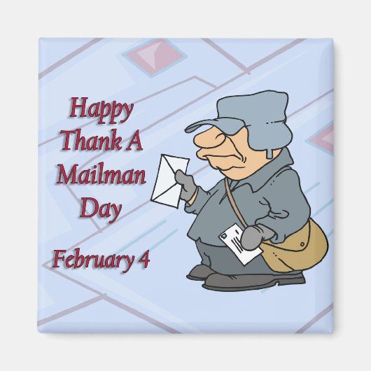Happy a Mailman 感謝してい Day 2月4日 マグネット (正面)