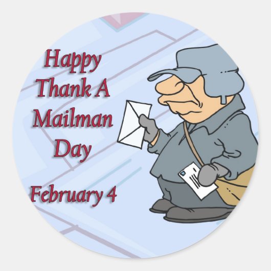 Happy a Mailman 感謝してい Day 2月4日 ラウンドシール (正面)