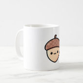 Happy Acorn – Cute Kawaii Illustration コーヒーマグカップ (正面左)