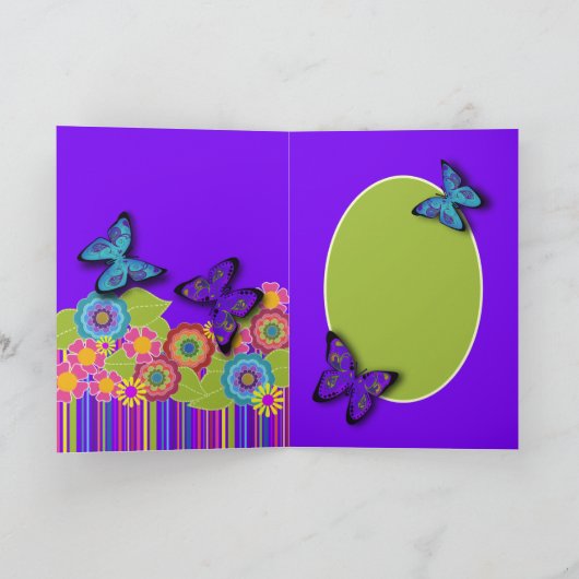 Happy Admin Pro Day、蝶と花 カード (内部)