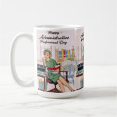 Happy Administrative Professional Day - Retro コーヒーマグカップ (左)