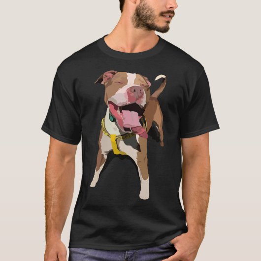 Happy Adoptableピットブル Tシャツ (正面)