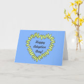 Happy Adoption Day Leafハート カード (黄色い花)