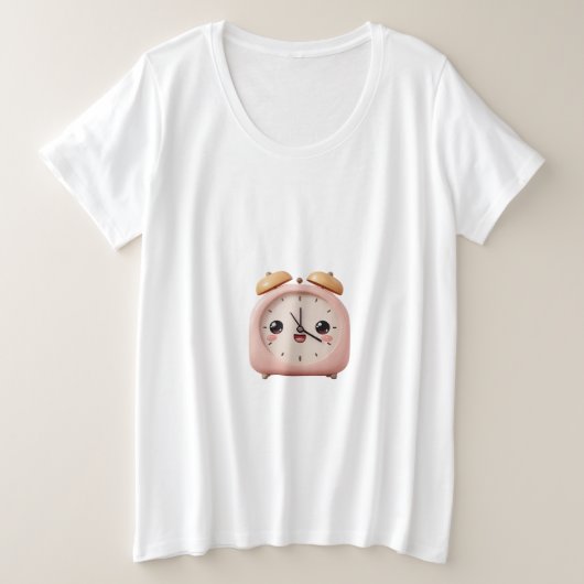 Happy Alarm Clock Cartoon – Good Morning Sunshine プラスサイズTシャツ (デザイン正面)