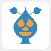 Happy Alien Sticker スクエアシール (正面)