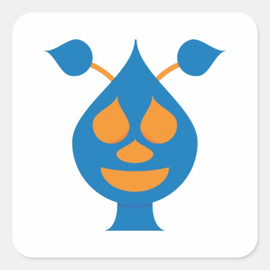 Happy Alien Sticker スクエアシール (正面)