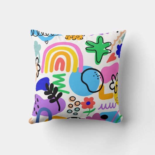 Happy and colorful abstract designs クッション (裏面)