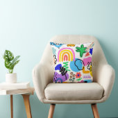 Happy and colorful abstract designs クッション (椅子)