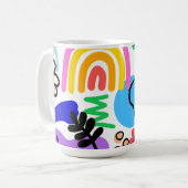 Happy and colorful abstract designs コーヒーマグカップ (正面左)