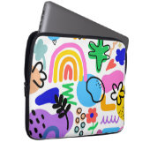 Happy and colorful abstract designs ラップトップスリーブ (正面右)