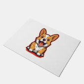 Happy and Cute Corgi - Dog Lov用かわいいデザイン ドアマット (アングル)