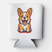Happy and Cute Corgi - Dog Lov用かわいいデザイン 缶クーラー (正面)