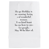 Happy and Faborous 50誕生日数々の写真 ミディアムペーパーバッグ (裏面)