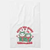 Happy and Meowy Christmas Cats キッチンタオル (縦)