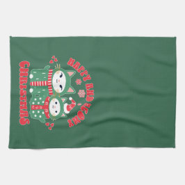 Happy and Meowy Christmas Cats 1 キッチンタオル