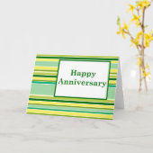 Happy Anniversary : ストライプの : カード (黄色い花)